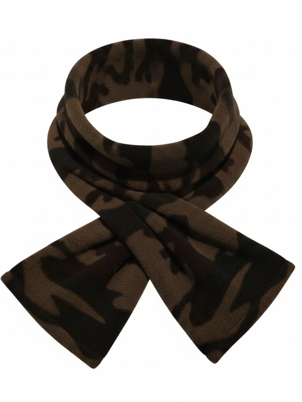 Camo Fleece Scarf - Brown/Green